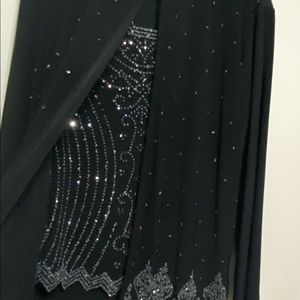 NWOT Sleeveless Black with rhinestones sleeveless top with matching jacket 2XL